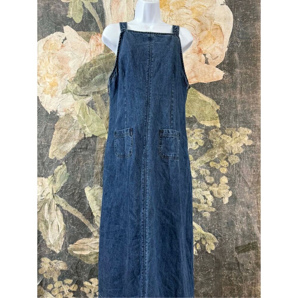 Free People Dex Denim Midi Dress Size M - Picture 7 of 9